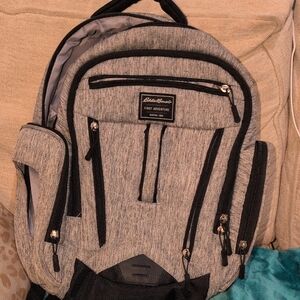 Eddie Bauer Gray Diaper Bag Backpack for Men